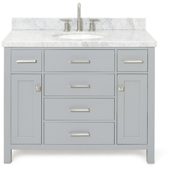 Ariel H043scwovo Bristol 43" Free Standing Single Oval Basin Vanity Set - Grey