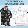 thumbnail image 4 of Oversized Wearable Blanket Hoodie,Multicolor Controllers Games Icons Black Pattern Sherpa Blanket Hoodie with Super Pockets,Super Warm Fuzzy Pullover for Women & Men, 4 of 6