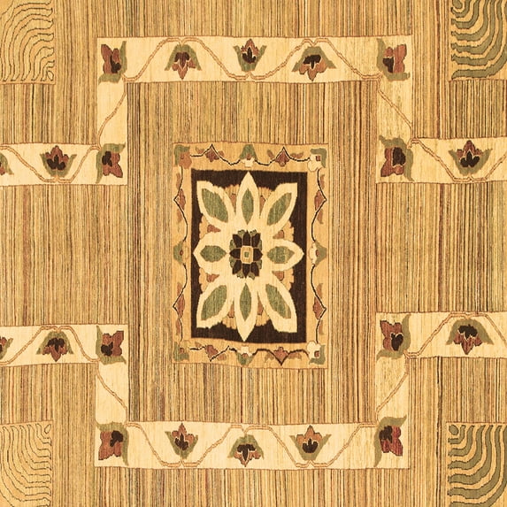 Ahgly Company Indoor Square Abstract Brown Modern Area Rugs, 8' Square