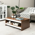 thumbnail image 3 of Costway Coffee Table Wood 2-Tier Rectangular Coffee Table W/Storage Shelf Living Room, 3 of 10