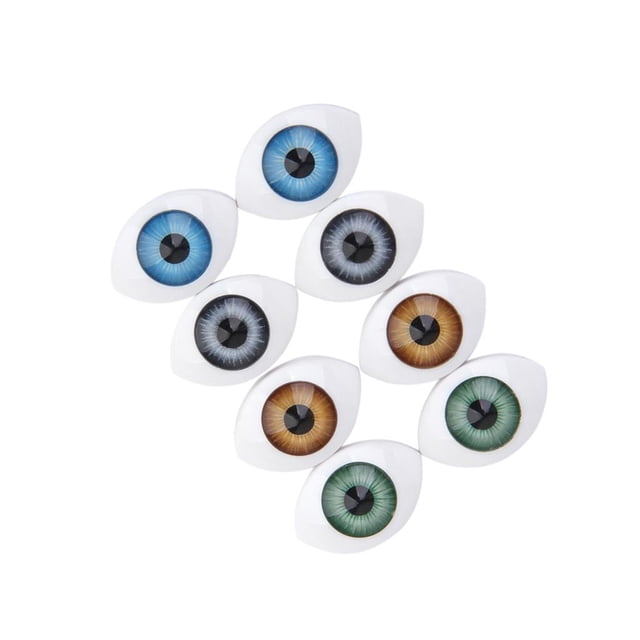 8 12mm Iris Oval Eyes Eyeballs For Doll
