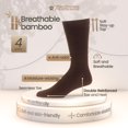 thumbnail image 3 of 7BIGSTARS KINGDOM Men's Seamless Bamboo Big and Tall Dress Socks - 4 Pack - Breathable Casual Soft Crew Business Solid - Sock Size 13-15 Shoe 12-15 XL Brown, 3 of 10