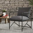 thumbnail image 3 of Dryfeedo Modern Sling Accent Chair, Metal Frame Accent Chair for Living Room, Up to 300 lbs, Bedroom, Balcony, Gray, 3 of 7