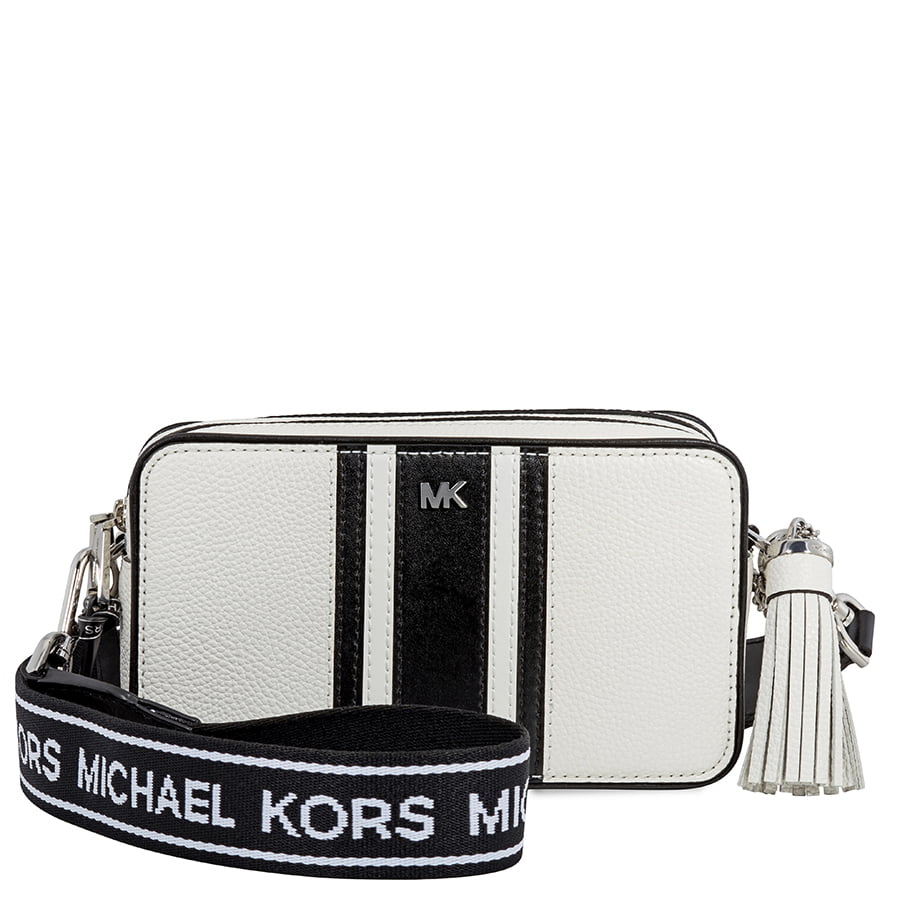 michael kors small logo tape camera bag