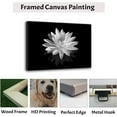 thumbnail image 6 of Lotus Flower Canvas Wall Art Black and White Floral Painting Print Zen Pictures Bathroom Decor Frame Ready to Hang (Black and White Lotus Flower - 4, 8"x10"(20x25cm)), 6 of 6
