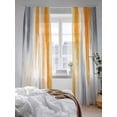 thumbnail image 3 of Sheer Curtains 96 Inches Long 2 Panels Set for Living Room, Orange Gray Semi Sheer Curtains for Windows, Retro Country Abstract Ombre Aesthetic Voile Window Treatments Rod Pocket Curtain, 3 of 7