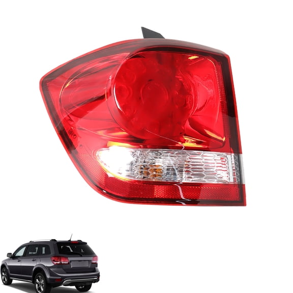 SEBLAFF Tail Lights Assembly Brake Rear Lamp Left Driver Side Replacement for 2011-2019 Dodge Journey with Red LED Bulb