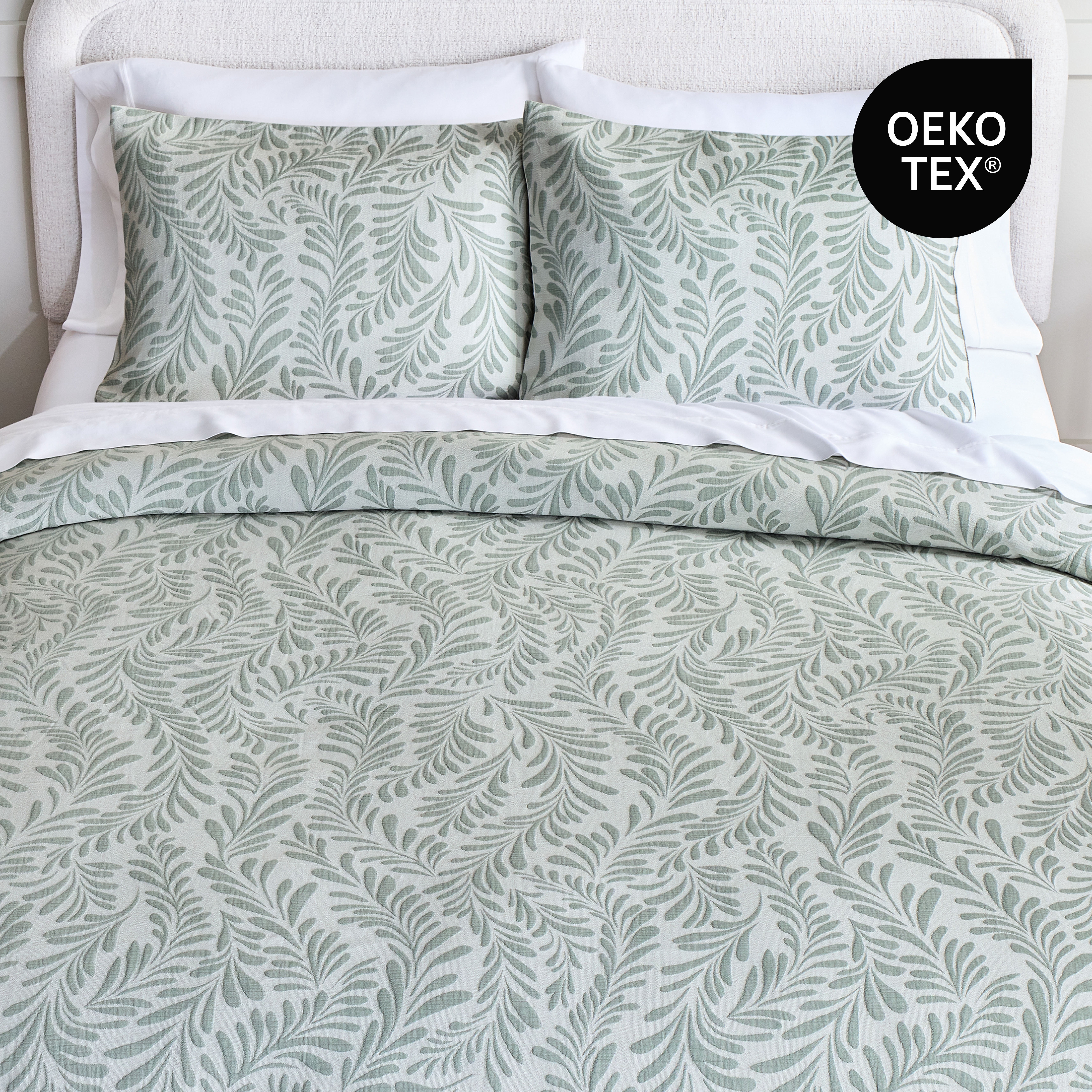 Better Homes & Gardens King Comforter Set, All-Season, 3-Piece, Green Leaf Botanical