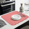 thumbnail image 3 of Red White Checkerboard Checkered Pattern Dish Drying Mat for Kitchen 1 Pack, Ultra Absorbent Microfiber Dishes Drainer Mats,16"x18", 3 of 6