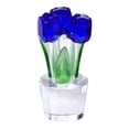thumbnail image 1 of Figura de rosa, Día de la Madre, San Valentín, flor de rosa, decoración para el hogar, flor de cristal Azul, 1 of 9