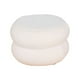 thumbnail image 1 of Reposapiés redondo otomano con asiento acolchado, taburete estable para cambiar zapatos. Blanco, 1 of 8