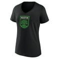 thumbnail image 2 of Women's Fanatics Black Austin FC Logo V-Neck T-Shirt, 2 of 3
