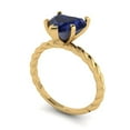thumbnail image 2 of 2.0ct Heart Cut Blue Sapphire 18k Yellow Gold Engraving Statement Bridal Wedding Solitaire Designer Ring Size 8.5, 2 of 5