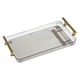thumbnail image 1 of Bandeja de servicio rectangular, bandeja de acrílico transparente, bandeja de comida elegante, bandeja de servicio con asas, bandeja decorativa para Gris Gloria Bandeja de servir, 1 of 9