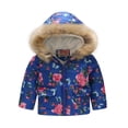 thumbnail image 2 of Esaierr Baby Kids Fall Winter Warm Cotton Coats for Boys Girls Hooded Zipper Cotton Outerwear Toddler Printed Winter Warm Snowsuit Jacket for 1-7Y, 2 of 8