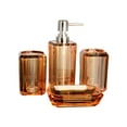 thumbnail image 3 of DOLITY 4x Bath Accessory Vanity Accessory Set Lotion Bottle Toilet Accessories Set Soap Light Brown, 3 of 9