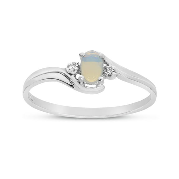 14k White Gold Freshwater Cultured Pearl And Diamond Ring