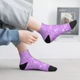 thumbnail image 2 of Pofeuu Lilac Glittering Print 30cm Socks, Adult Running Hiking Socks for Youth and Adult, 2 of 7