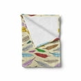 thumbnail image 2 of Retro Soft Flannel Fleece Throw Blanket, Print of Cartoon Style Colorful Feathers Floating Bohemian Elements, Cozy Plush for Indoor and Outdoor Use, 70" x 90", Eggshell and Multicolor, by Ambesonne, 2 of 6