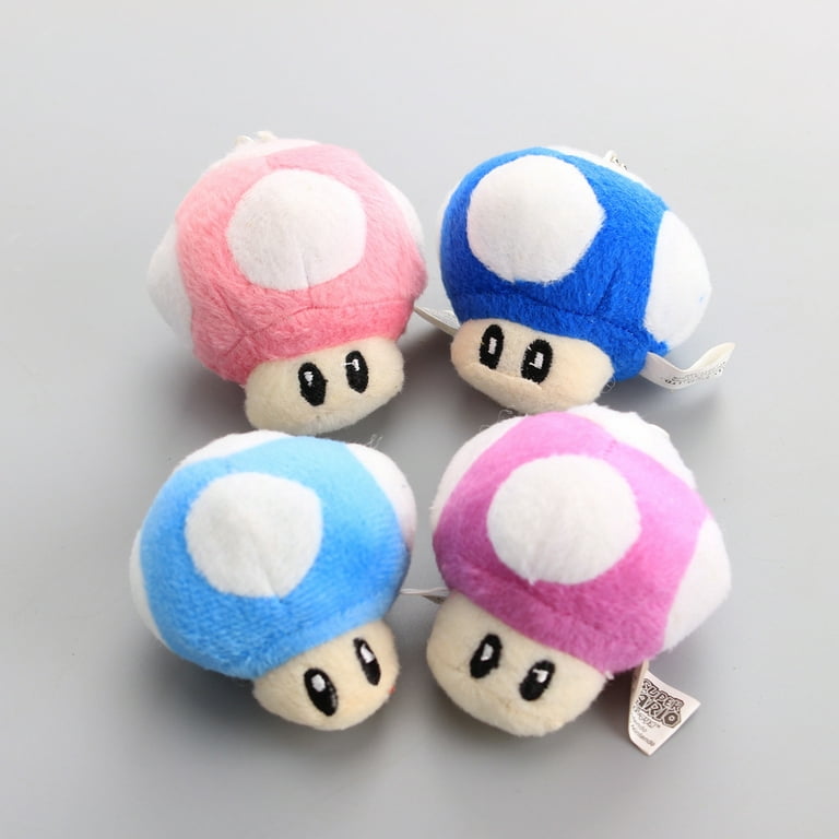 uiuoutoy Super Mario Bros. 10pcs Mushroom Plush Keychain Decoration Pendant Doll  Toy Set 6cm 