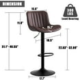 thumbnail image 6 of YOUNIKE Bar Stools Set of 2 Brown PU Soft Cushion Adjustable Swivel Counter Stools, 6 of 10
