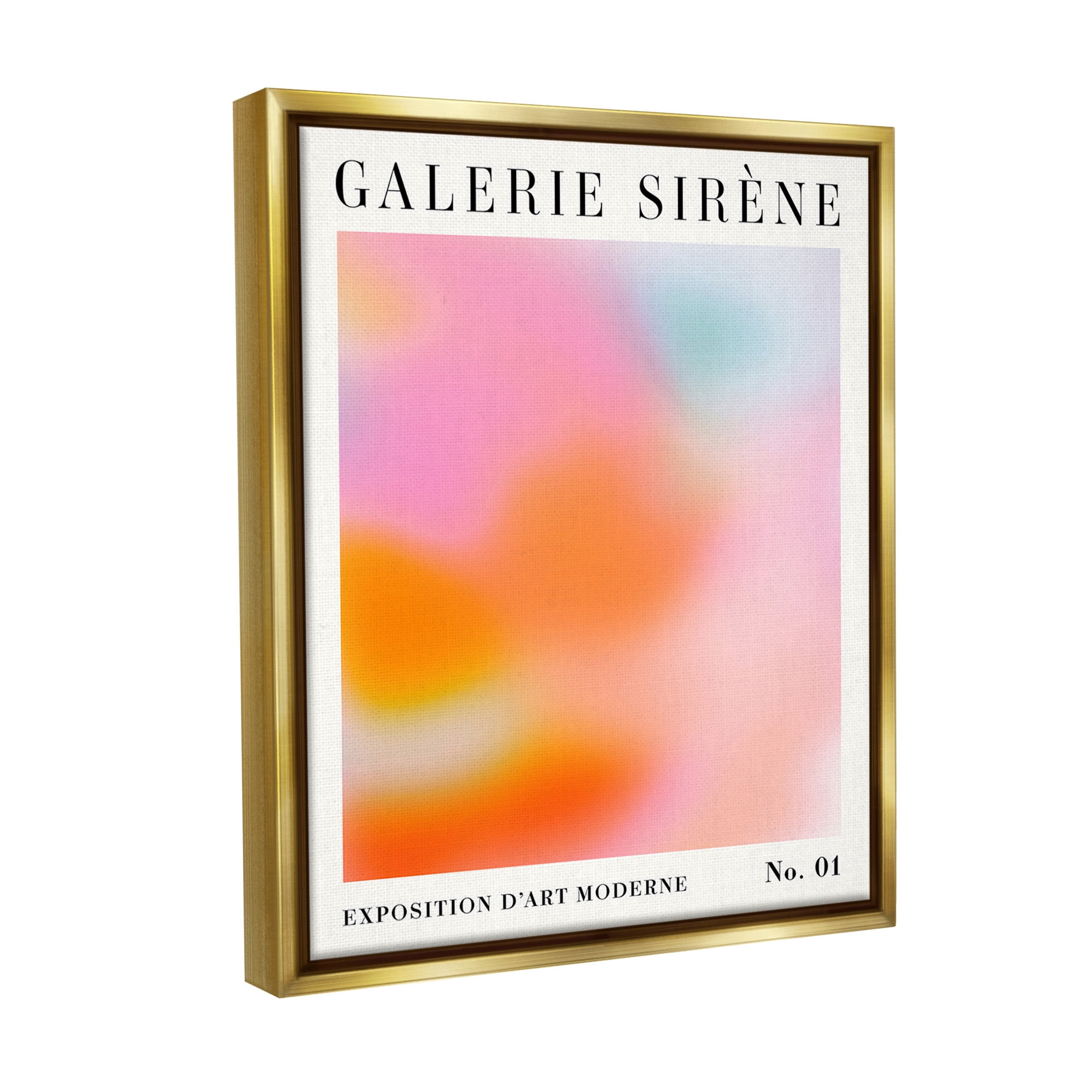 Stupell Industries Bold Ombre Pattern Abstract Painting Gold Floater Framed Canvas Art Print Wall Art, 17 x 21