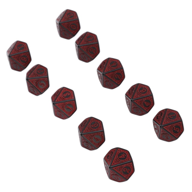 Dados De Juego, Dados Poliédricos Acrílicos Prácticos Multipropósito 10 Piezas Para Juegos De Rol De Mesa OTVIAP 10 Lado