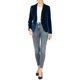 thumbnail image 2 of BLAZER DE VELVET PARA MUJER INSPIRE CHIC, COLOR SÓLIDO, CUELLO DE CHAL, CHAQUETA DE UN BOTÓN PARA TRABAJAR 3XL AZUL PROFUNDO, 2 of 7