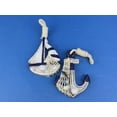 thumbnail image 2 of Hampton Nautical Wooden Rustic Blue Sailboat/Anchor Wall Accent with Hook Set, 6", 2 of 2