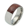 thumbnail image 2 of Men Women Titanium Wedding Band Ring 8mm Mahogany Inlaid Halfway Titanium Ring, 2 of 3