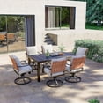 thumbnail image 2 of Grand Patio 7-Piece Outdoor Dining Set: 6 Swivel Chairs & 1 Rectangular Woodgrain Table, Dark Brown, 2 of 8