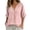 B-Pink, variant on Womens Tops Casual 100% Cotton V-Neck Button Five-Quarter Sleeve Top