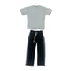 thumbnail image 2 of Conjunto de pantalón de manga corta casual a escala 1/6, ropa en miniatura, ropa deportiva realista. en blanco y negro, 2 of 9