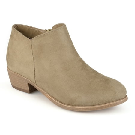 Ladybug Booties - Women's Wide Width Heeled Faux Suede Booties