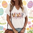 thumbnail image 2 of MuXiKeJi Clothes Women T-Shirts Happy Easter Cartoon Bunny Short Sleeve T Shirt Top Funny Tees Basic Workout Clothes, 2 of 4