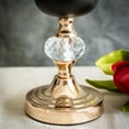 thumbnail image 5 of BalsaCircle 2 Pieces 7" 11" Gold Black Metallic Candle Holders Centerpieces Crystal, 5 of 6
