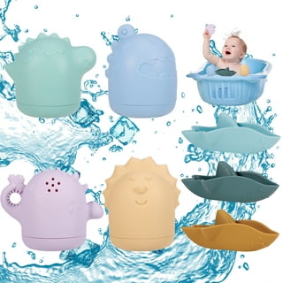 7-Piece Mold Free Silicone Baby Bath Toy Set for Infants 6-12 Months,  Bathtub Toys for Toddlers 1-3, Water Toys, Pool Toy, Dishwasher Safe
