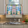 thumbnail image 2 of Yayeee Kitchen Curtains Light Filtering 27"x24" Rod Pocket Short Cafe Window Panel, Blue Seaside, 2 of 7