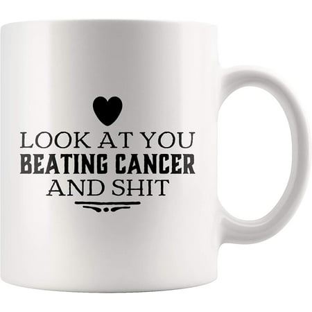 

Cancer Survivor Gifts Look At You Beating Cancer And S Coffee Mug 11 Ounces Ceramic Cup Awareness Mugs High Gloss + Premium White Finish Dishwasher and Microwave Safe