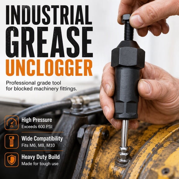 Heavy Duty Grease Fitting Cleaner Tool Through Hardened Lubricant Buildup To Smoother Servicing Of Machinery Tractors And Shop Equipment