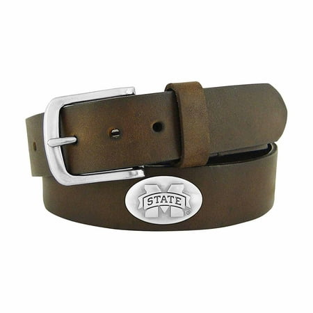 ZEP-PRO Mens NCAA Leather Concho Belts (Mississippi State University,