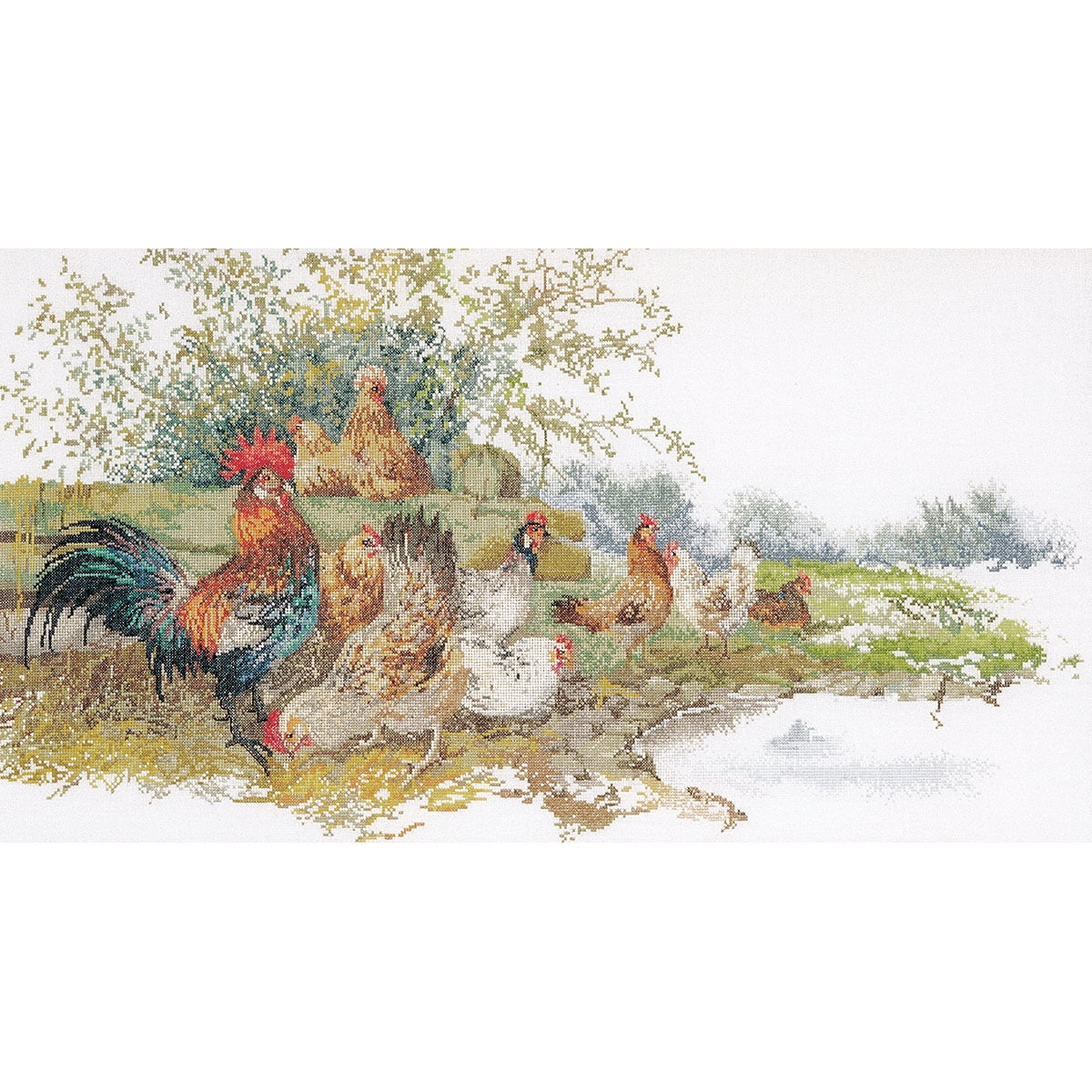 Thea Gouverneur Counted Cross-Stitch Kit, Chickens - Walmart.com