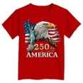 thumbnail image 5 of mgoYE 250th Anniversary Gifts Tee Girls Girls Boys USA Patriotic T Shirt 250th Anniversary USA Tshirt 4th of July Shirts American Flag Tee Tops(Red,3-4 Years), 5 of 5