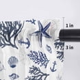 thumbnail image 5 of Navy Blue Coastal Valance Curtains for Kitchen/Living Room/Bathroom/Bedroom Window, Rod Pocket Small Topper Half Short Window Curtains Voile Sheer Scarf, Coral Shell Summer Beach Nautical 60"x18", 5 of 8