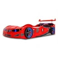 thumbnail image 5 of Super Card Beds Manufactured Wood Twin GT1 Race Car Novelty Bed with LED Lights and Sound, White, 5 of 6