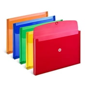 Staples Expanding Wallets Button & String Closure Legal Size Assorted Colors 5/Pack (TR10768)