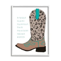 Stupell This Princess Wears Boots Cowgirl Beauty & Fashion Painting White Framed Art Print Wall Art