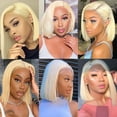 thumbnail image 5 of Noyal Women Blonde Remy Human Hair Wig Short Bob Full Wigs Pre Plucked Glueless Wigs, 5 of 8