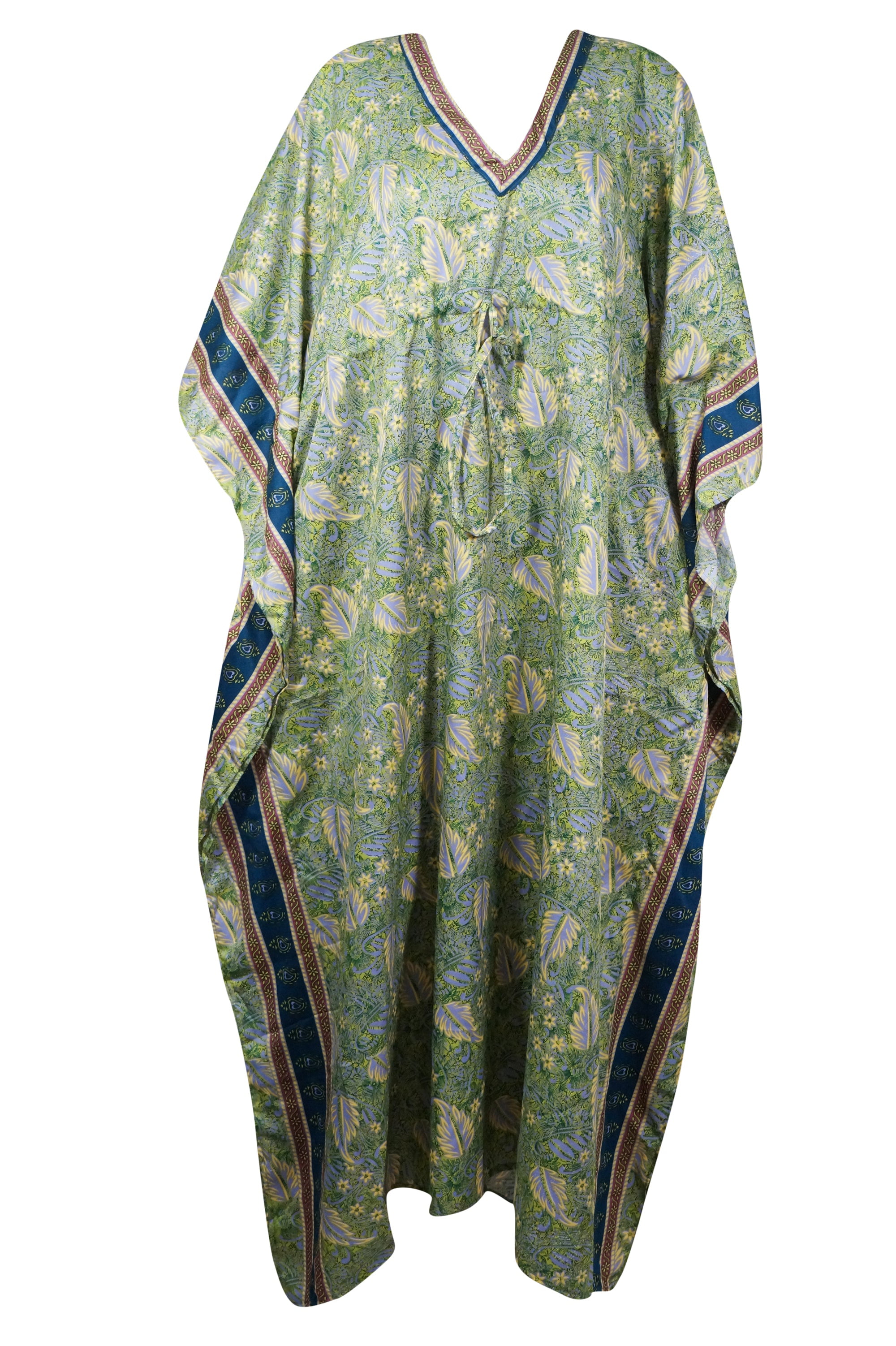 Mogul Maxi Dress Green Beige Floral Printed Dress S-2X - Walmart.com