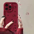 thumbnail image 3 of Sanrio-Funda de gel de sílice líquido Hello Kitty para iPhone, 15, 14, 13, 11, 12 Pro Max, XS, XR, 7, 8 Plus, con espejo cosmético, cubierta de dibujos animados, Y2K, 3 of 5